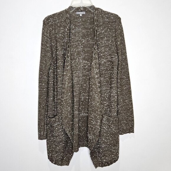 Habitat Cardigan Womens XS Open Drape Front Sweater Pockets Olive Green - Picture 2 of 9